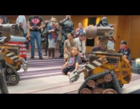 Two Wall-E robot talks to each other