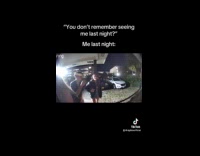 Drunk man repeat phrase outside the door