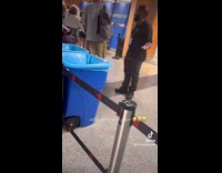 Collab Clips MPUGC - Airport employee directing passengers in a funny way