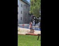 Couple shares sheer bathrobe for photos 