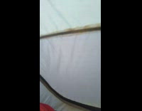 Guy unzips camping tent side of road