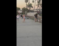 Woman black jacket remove photo shoot pink bikini