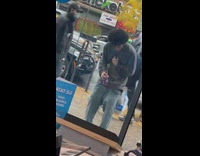 Guy dances purple can store glass doors 