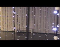 Guy white teddy bear light art exhibit 