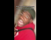 Guy doesnt make sure door is closed behind him