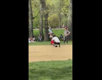 Collab winy - Guy in Baby Costume Sings Happy Birthday during Softball Game