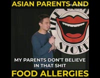 Guy does standup about peanut allergies 