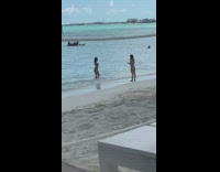 girl beach ankle deep water