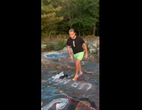 Green shorts guy slips falls off cliff 