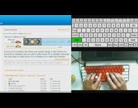 Guy red white dvorak keyboard types computer 