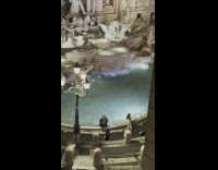 Two women poses in front of water fountain in different photoshoot Part 2