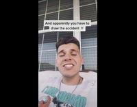 Guy draws car accident for police officer