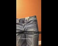 Starch blue jeans standing up on their own