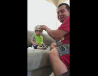 Guy smells baby helmet almost throws up 