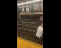 Collab Subway Creatures - two guys grab man from subway tracks