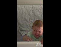 Baby in Crib Screams as Submitter Surprises Her