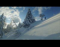 Collab JerrySlams - Skier jumps down steep hill in front of ski lift and crashes into tree branch