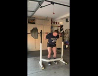 Guy falls while lifting weights garage fail
