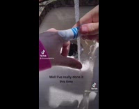 Washing blue marker art off finger 