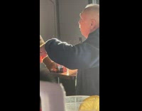 Man spitting while speaking