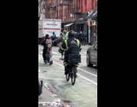 Fairy man flies in middle of road