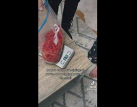 Collab BitchIG2 - Guy and girl weighing out hot cheetos in bags