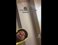 Guy gets close to camera and says look whos past due now 