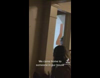 Girls force stranger out of their house 