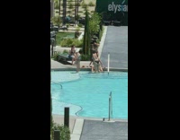 Women in bikini shoots video with a Mannequin Part 1