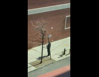 Guy scrubs graffiti off wall toilet pt. 3