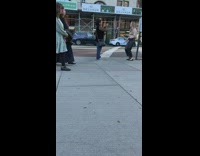 Two girls on photoshoot along the street in new york 