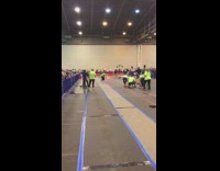 Dog and owners compete at the dog show