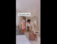 White bathrobe guy slaps butt girl girlfriend 