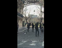 Couple spin dance video Eiffel tower balloons