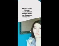 White dot blends into womans face
