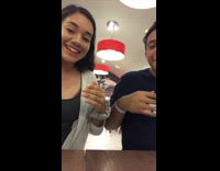 Guy dancing hit in head with plate by chef 