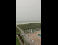 Lightning strikes at beach resort
