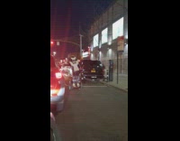 Man on hoverboard carries chair on his back