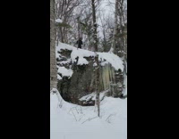 Man Jumps off Steep Slope and Face Slams Snow