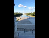 Long dress girl washington monument phone stand 
