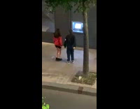 Two women dance atm filmer shout caught