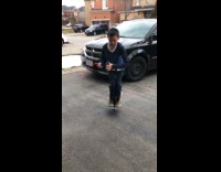 Kid pogo stick jump and skip rope