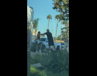 Girl poses with coffee drink white truck 