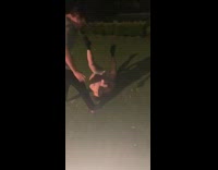 Guy attempts backflip lands on neck friends