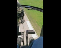 Person auto land KCPD helicopter on runway