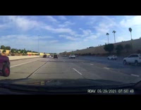 Pickup truck with trailer crash turn over