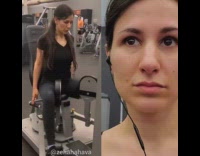 Woman does thigh exercises at the gym and gets stared at