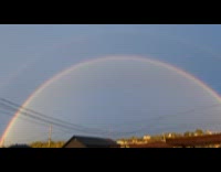 Double rainbow arc seen in the sky