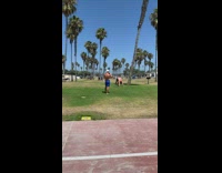 Man shirtless bend over body exercise grass park