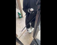 Man giving out random food to trick or treaters